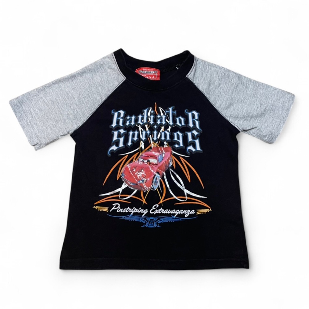 Y2K Disney Cars Lightening McQueen Graphic Raglan Shirt - Size 3T